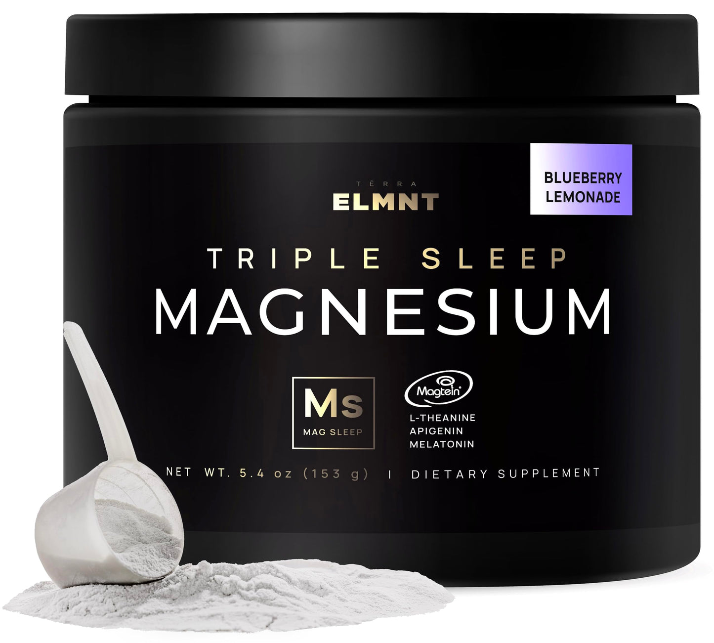 Triple Sleep Magnesium L-Threonate Powder – Magtein Sleep Aid with L-Theanine, Apigenin & Melatonin