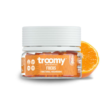 Troomy Lion's Mane Focus Gummies – 30 Count (Tangerine & Passionfruit)