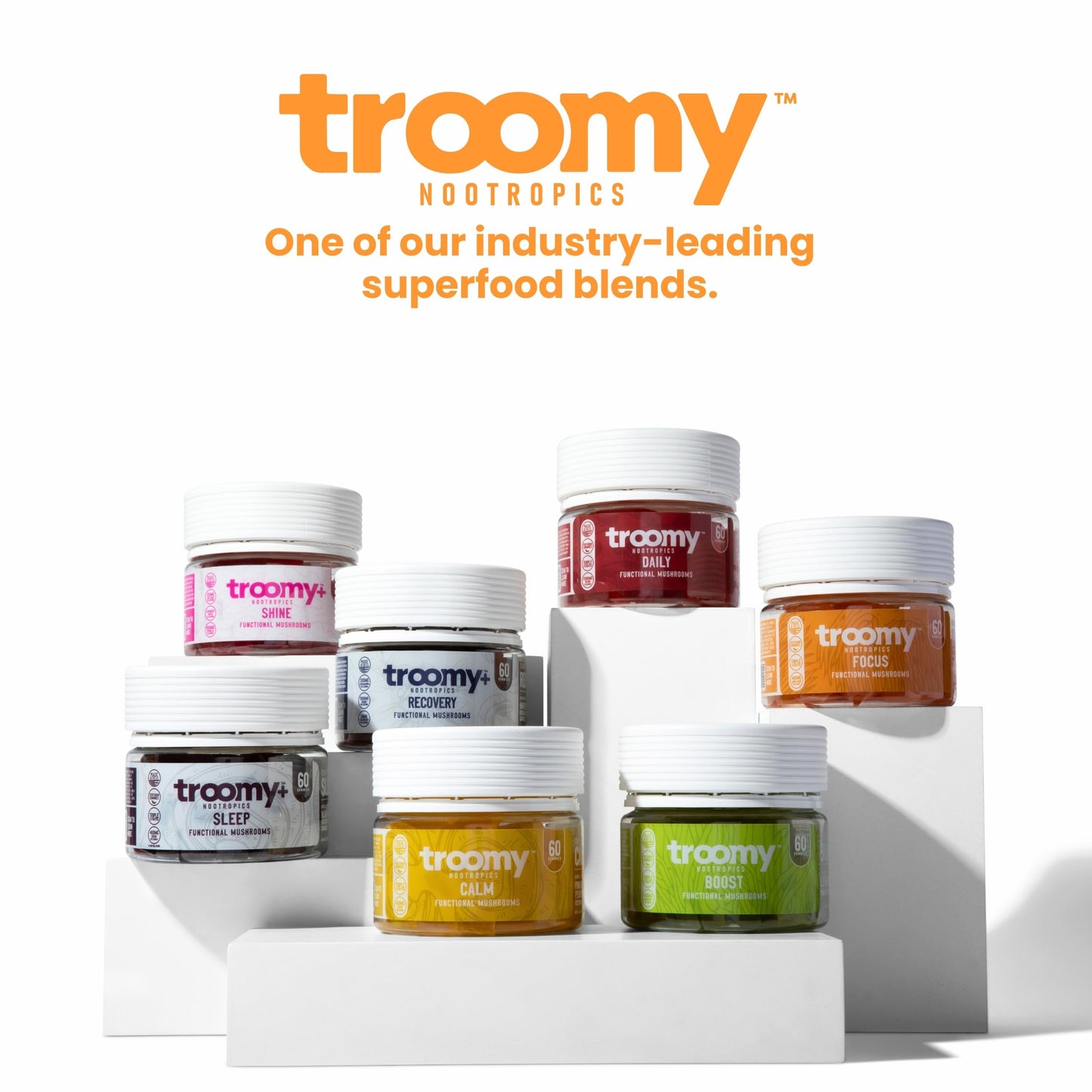 Troomy Lion's Mane Focus Gummies – 30 Count (Tangerine & Passionfruit)