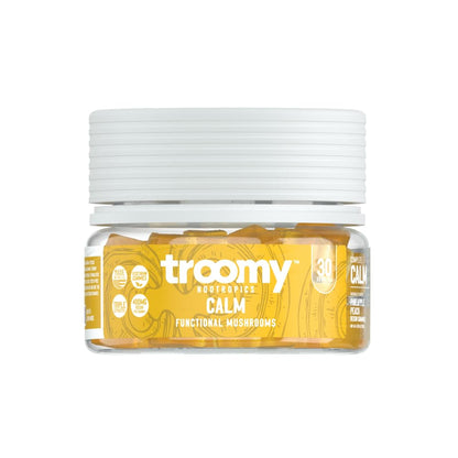 Troomy Reishi Calm Gummies – Pineapple Peach Flavor, Gelatin-Free, Gluten-Free, Vegetarian | 30 Count