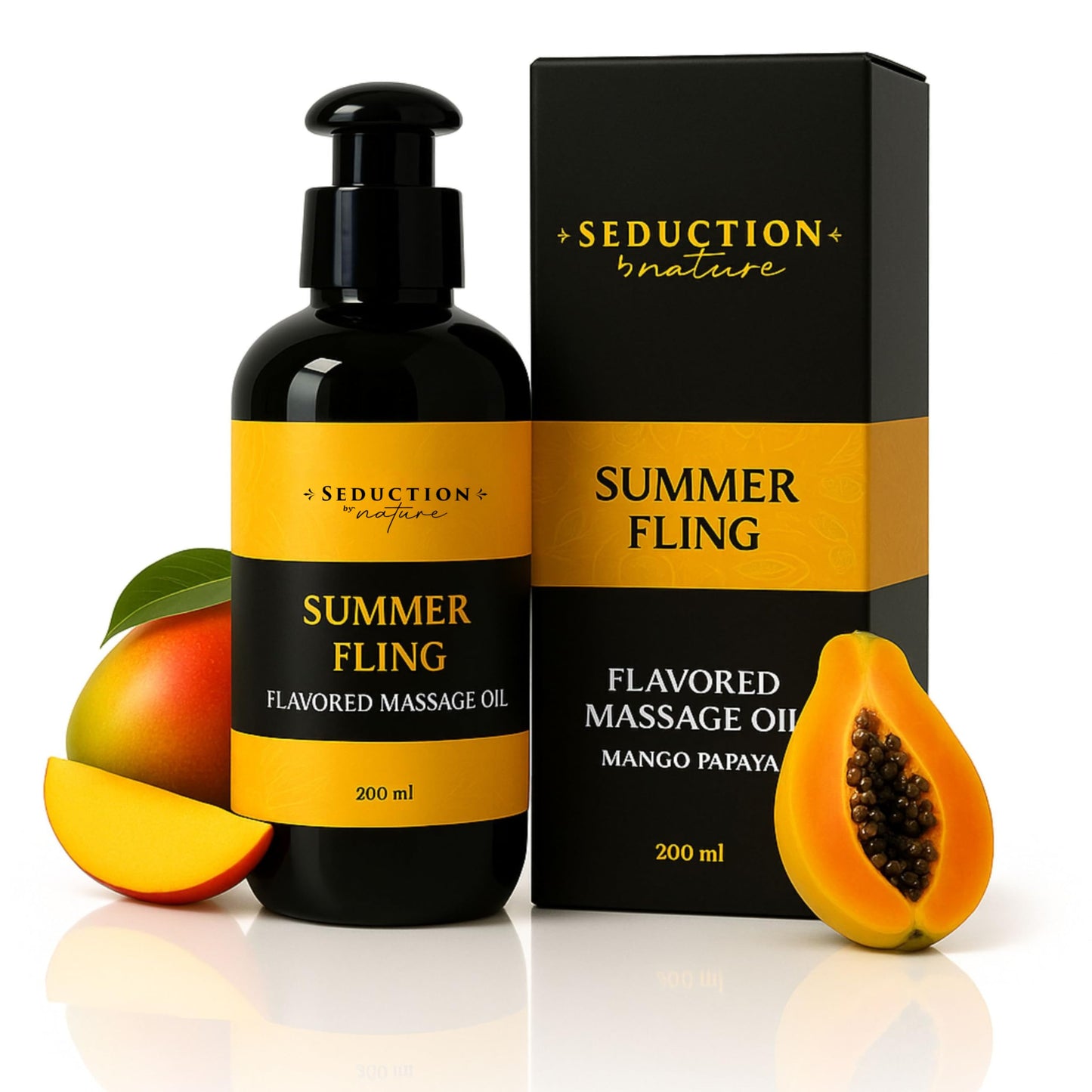 Tropical Flavored Massage Oil – Sensual Body Oil for Couples, Date Night & Relaxing Intimate Care – GMO-Free, Natural Aromatherapy