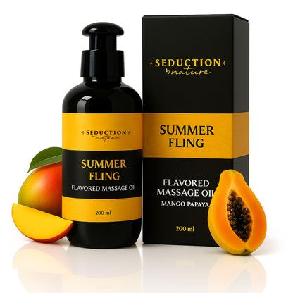 Tropical Flavored Massage Oil – Sensual Body Oil for Couples, Date Night & Relaxing Intimate Care – GMO-Free, Natural Aromatherapy