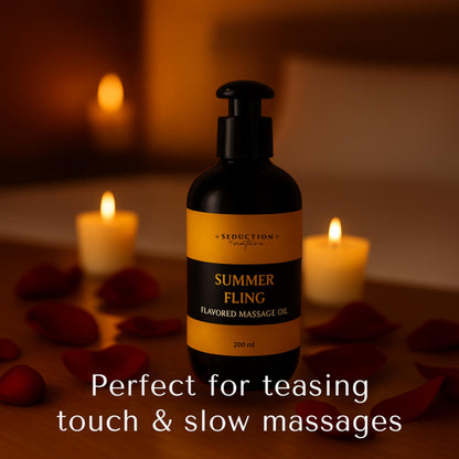 Tropical Flavored Massage Oil – Sensual Body Oil for Couples, Date Night & Relaxing Intimate Care – GMO-Free, Natural Aromatherapy