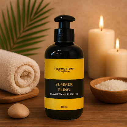 Tropical Flavored Massage Oil – Sensual Body Oil for Couples, Date Night & Relaxing Intimate Care – GMO-Free, Natural Aromatherapy