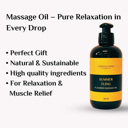 Tropical Flavored Massage Oil – Sensual Body Oil for Couples, Date Night & Relaxing Intimate Care – GMO-Free, Natural Aromatherapy