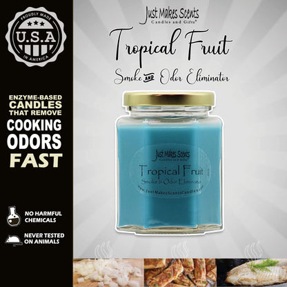 Tropical Fruit Scented Smoke and Odor Neutralizing Candle - Hand Poured in the USA by Just Makes Scents