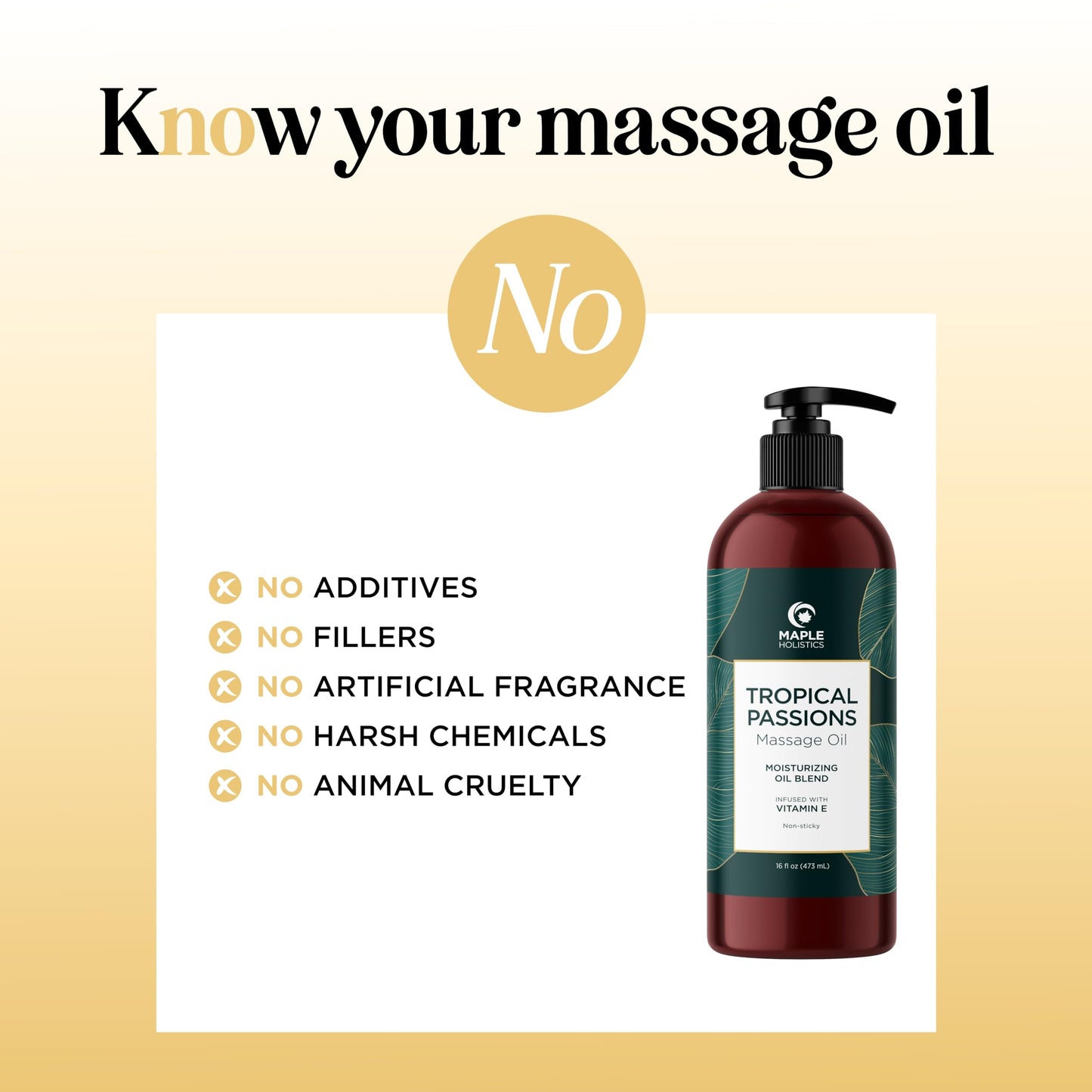 Tropical Massage Oil for Couples – Mango Scent, Coconut & Almond – 16 Fl Oz | Vegan, Gluten Free, Non-GMO