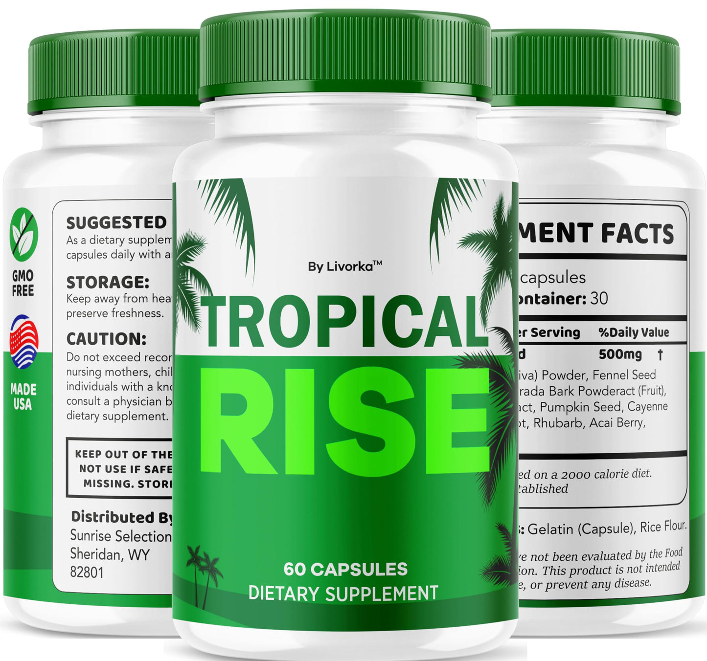 (2 Pack) Tropical Rise for Men Pills – All-Natural Health Supplement | 120 Capsules