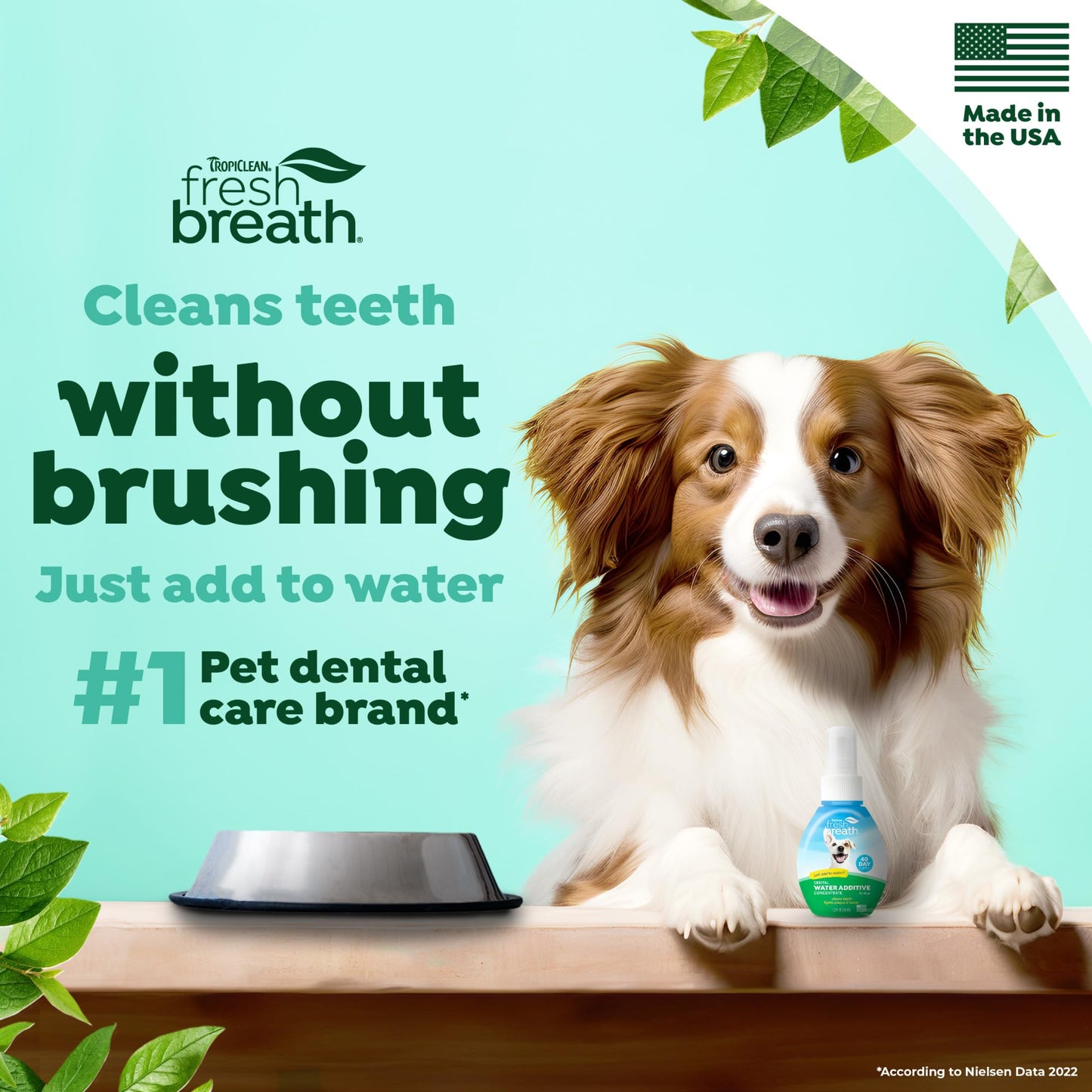 TropiClean Fresh Breath Water Additive for Dogs | Breath Freshener & Teeth Cleaning | 2.2oz