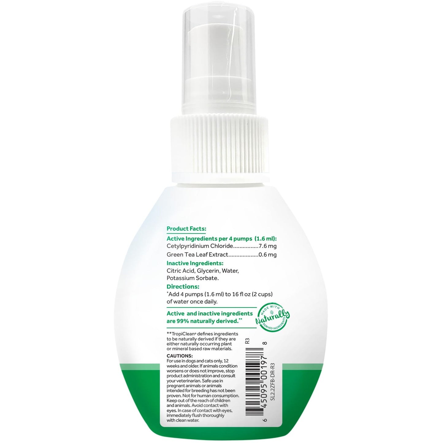 TropiClean Fresh Breath Water Additive for Dogs | Breath Freshener & Teeth Cleaning | 2.2oz