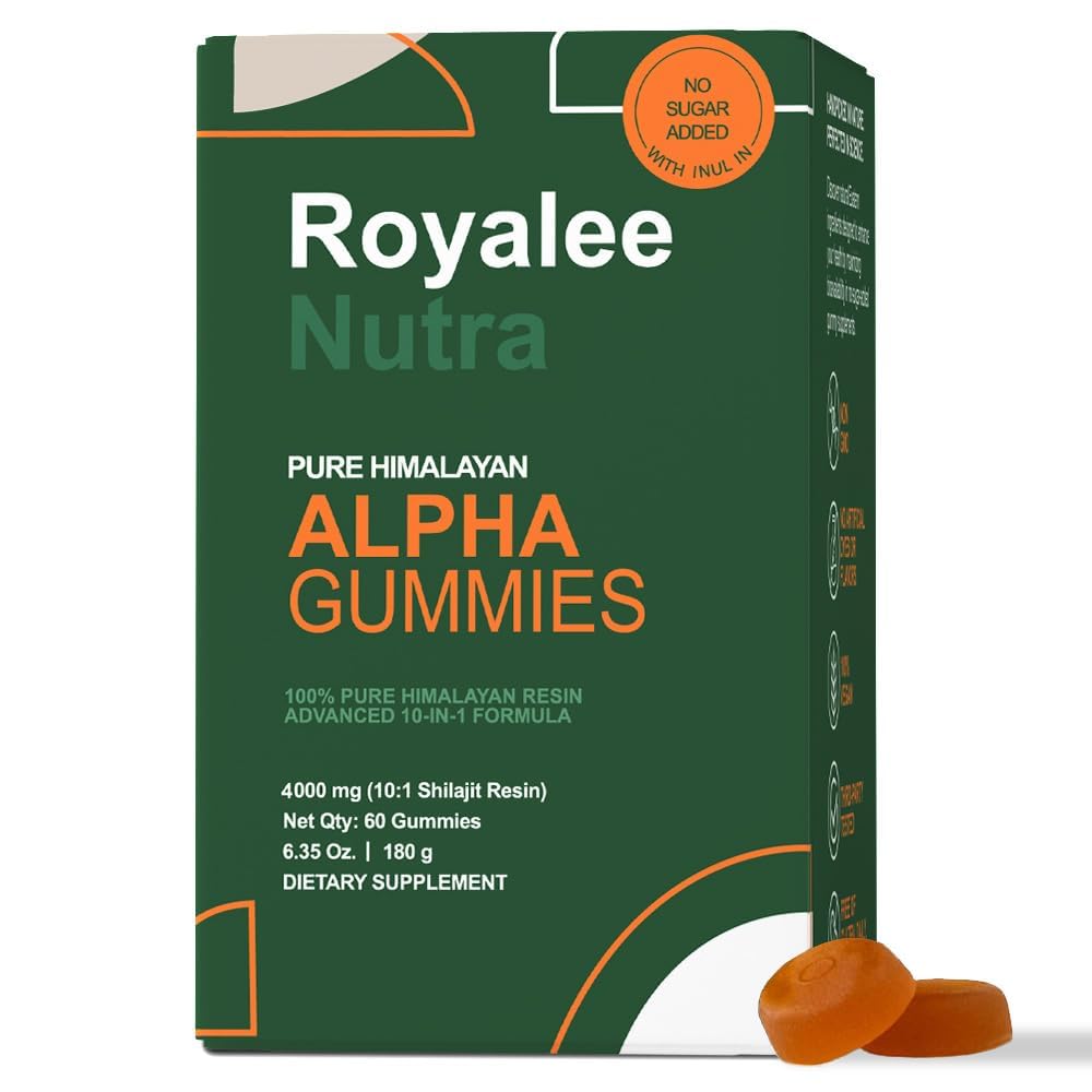True Alpha Shilajit Gummies – Himalayan 4000mg Shilajit for Men, 10-in-1 Formula, 85+ Trace Minerals, Sugar-Free & Vegan | 60 Count