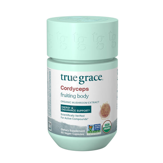 True Grace Cordyceps - Organic Mushroom Energy & Endurance (60 Capsules) BritishVita | Premium UK Vitamins & Wellness Supplements