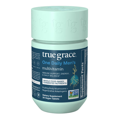True Grace One Daily Men's Multivitamin - Fermented Minerals, Organic Adaptogens & Mushrooms
