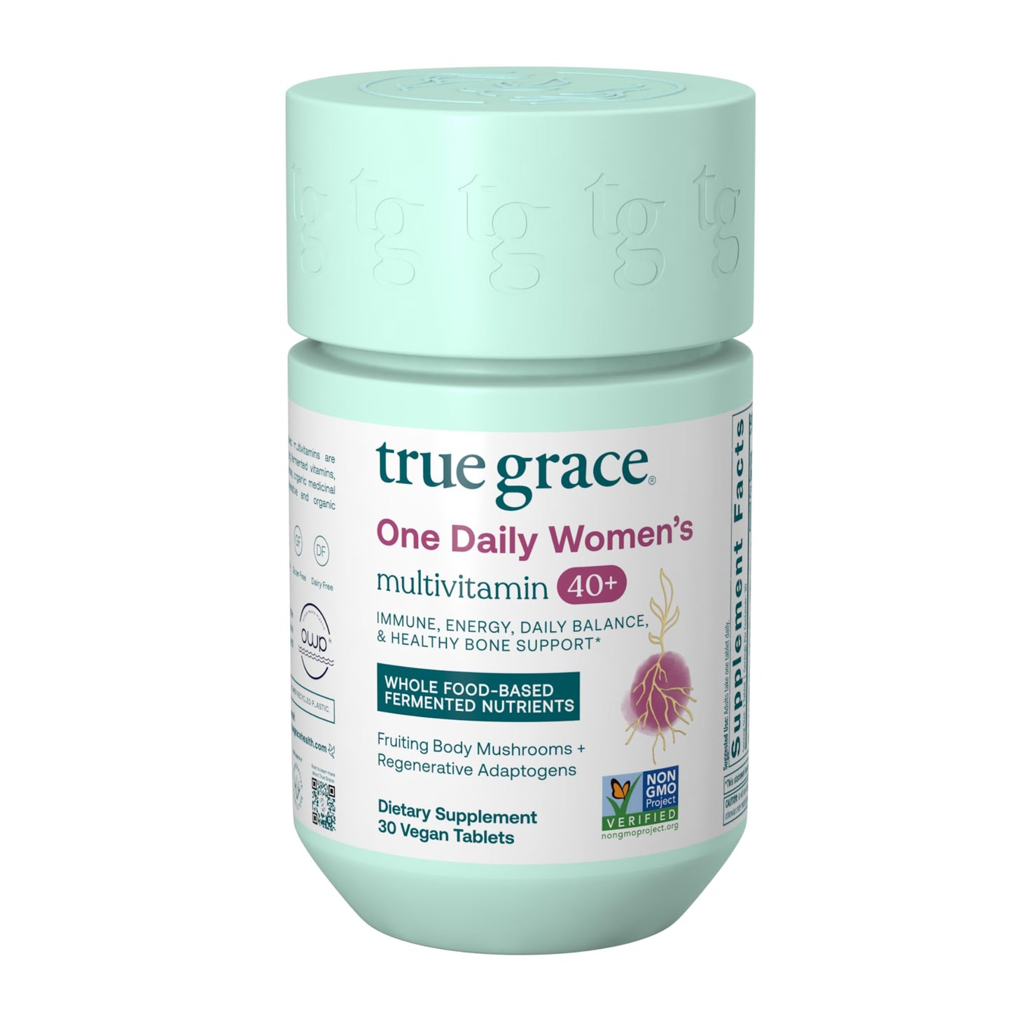 True Grace One Daily Women's Multivitamin 40+ - Fermented Minerals, Organic Adaptogens & Mushrooms