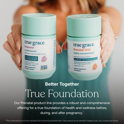 True Grace Prenatal DHA - 60 Softgels | 1400mg DHA + EPA | Pre-Conception to Lactation | Wild-Caught & Sustainably Sourced | Gluten Free
