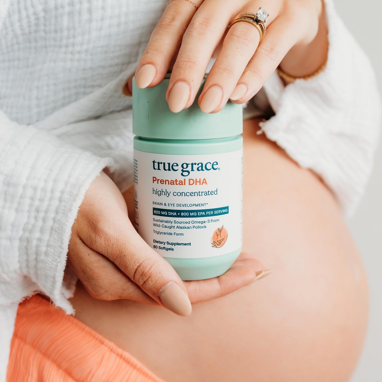 True Grace Prenatal DHA - 60 Softgels | 1400mg DHA + EPA | Pre-Conception to Lactation | Wild-Caught & Sustainably Sourced | Gluten Free