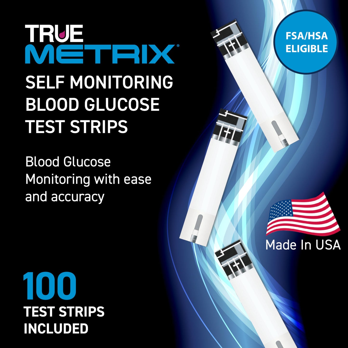 TRUE METRIX Self-Monitoring Blood Glucose Test Strips – 100 Count Value Pack for TRUE METRIX Meters