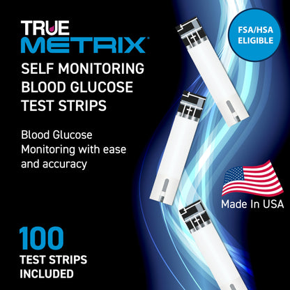 TRUE METRIX Self-Monitoring Blood Glucose Test Strips – 100 Count Value Pack for TRUE METRIX Meters