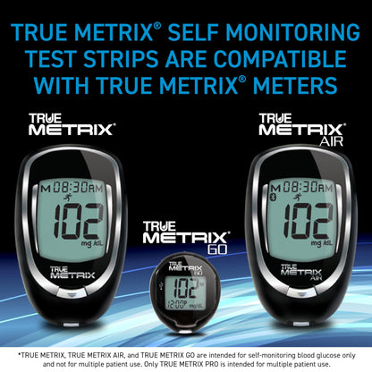 TRUE METRIX® Blood Glucose Test Strips – 200 Count (2-Pack) for TRUE METRIX Meters