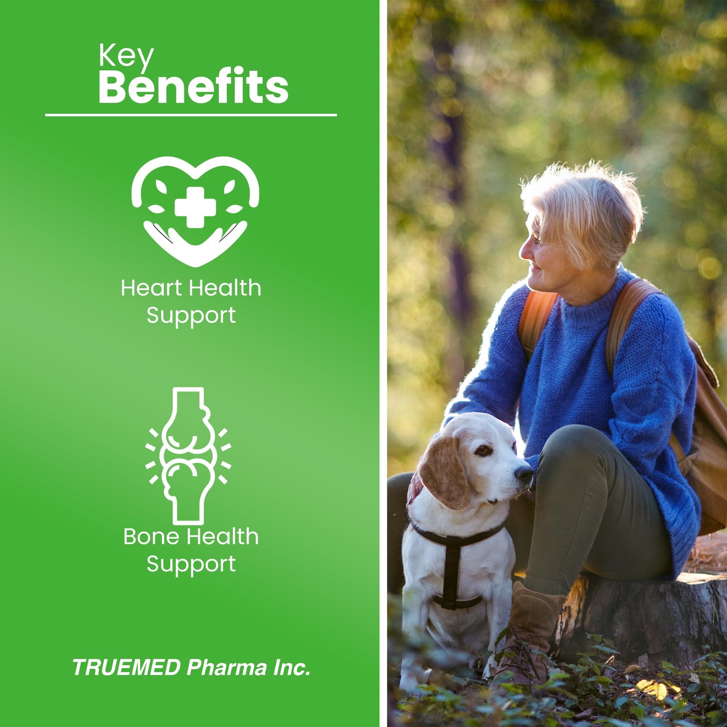 TRUEMED Vitamin D3 & K2 Supplement – 5000 IU D3 + 90 mcg K2 MK7 | 120 Veggie Capsules