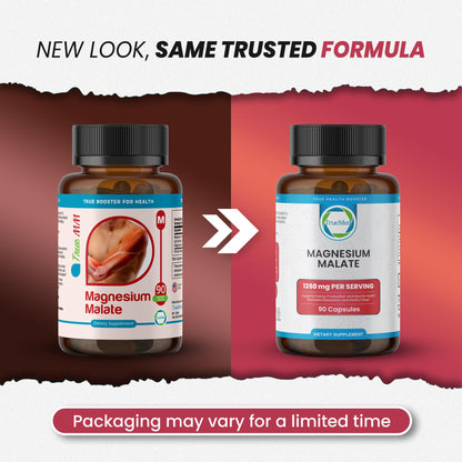 TrueMed Magnesium Malate 1350 mg – 90 Capsules | High Bioavailability, Muscle Function