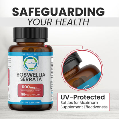 TRUEMED Boswellia Serrata 600mg – 65% Boswellic Acid | Joint Support, Mobility
