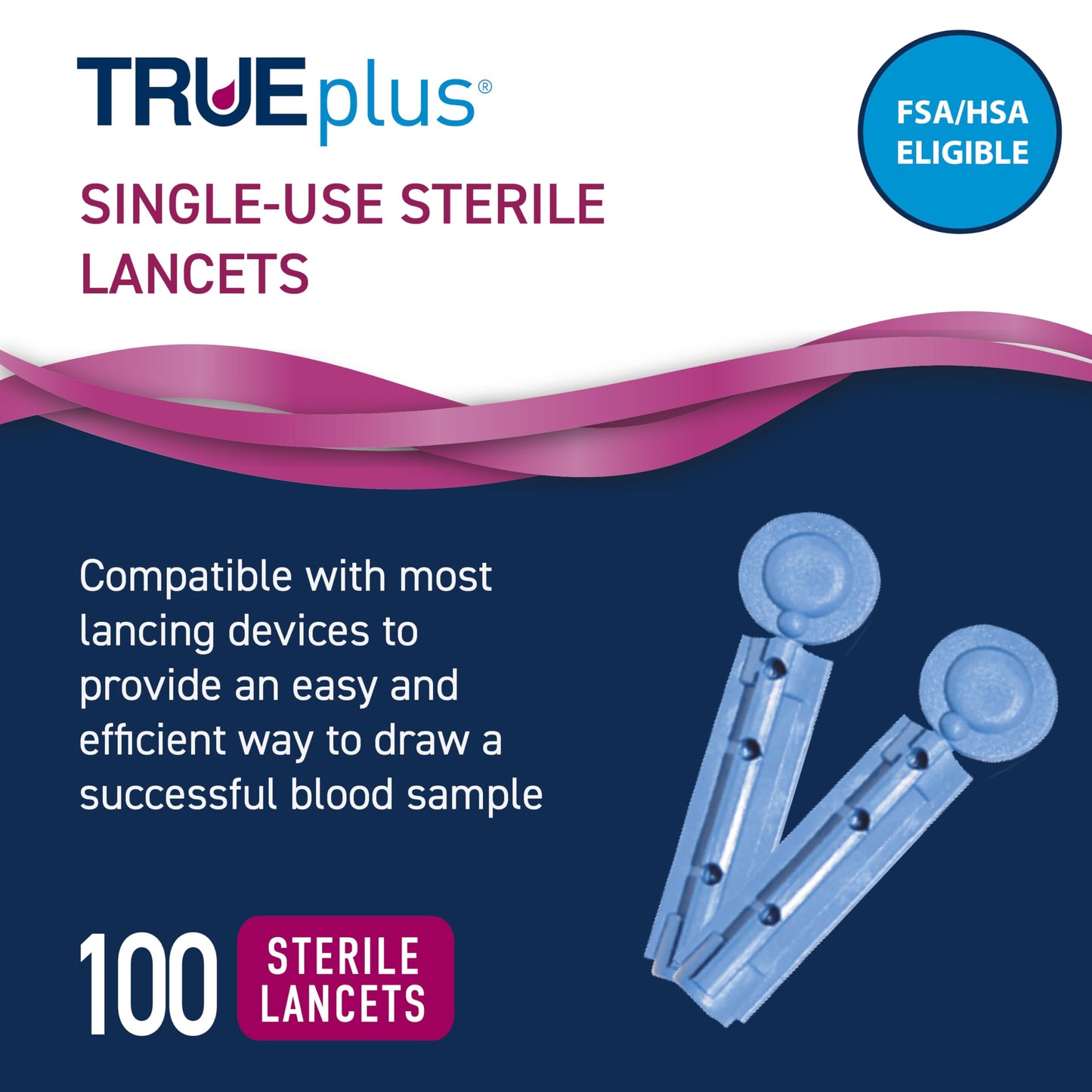 TRUE METRIX 100ct Test Strips + 100ct TRUEplus 30g Lancets | Self-Monitoring Blood Glucose Kit