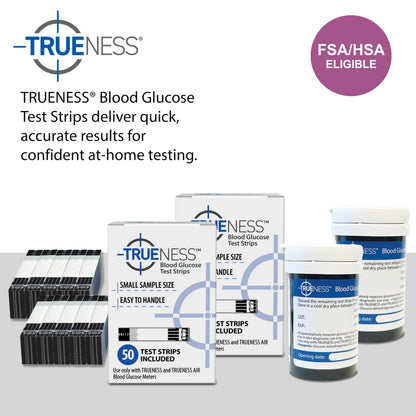TRUENESS Blood Glucose Test Strips – 50 Count (2 Pack) for TRUENESS Meters