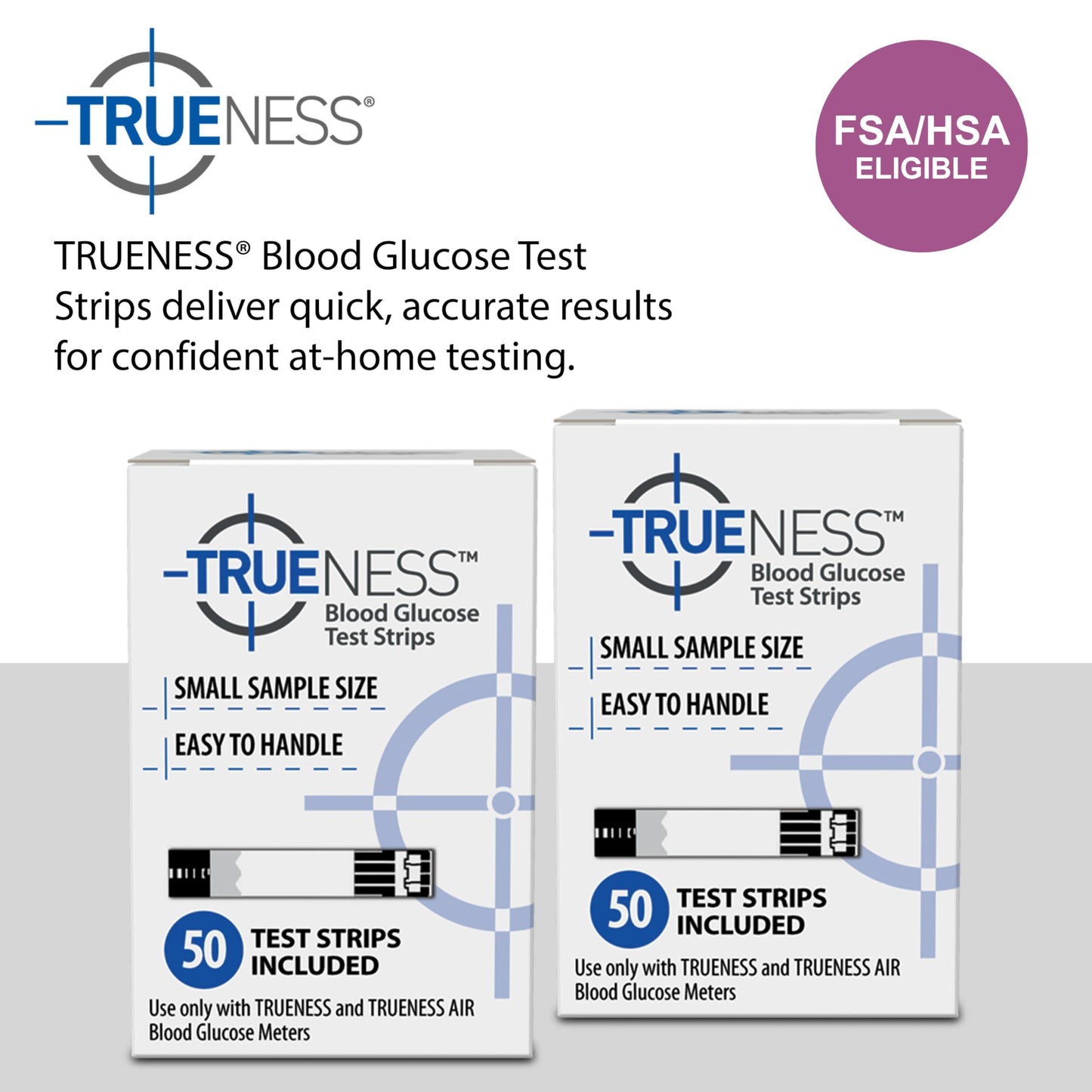 TRUENESS Blood Glucose Test Strips – 50 Count (2 Pack) for TRUENESS Meters