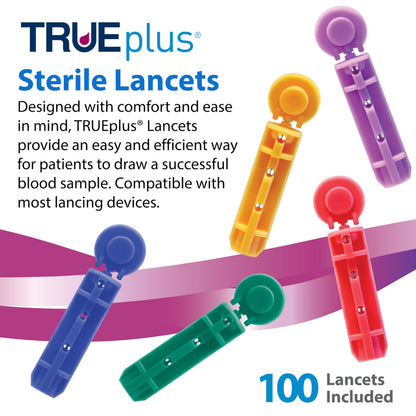 TRUENESS Blood Glucose Test Strips 100ct + 100 Lancets – Compatible with TRUENESS Meters