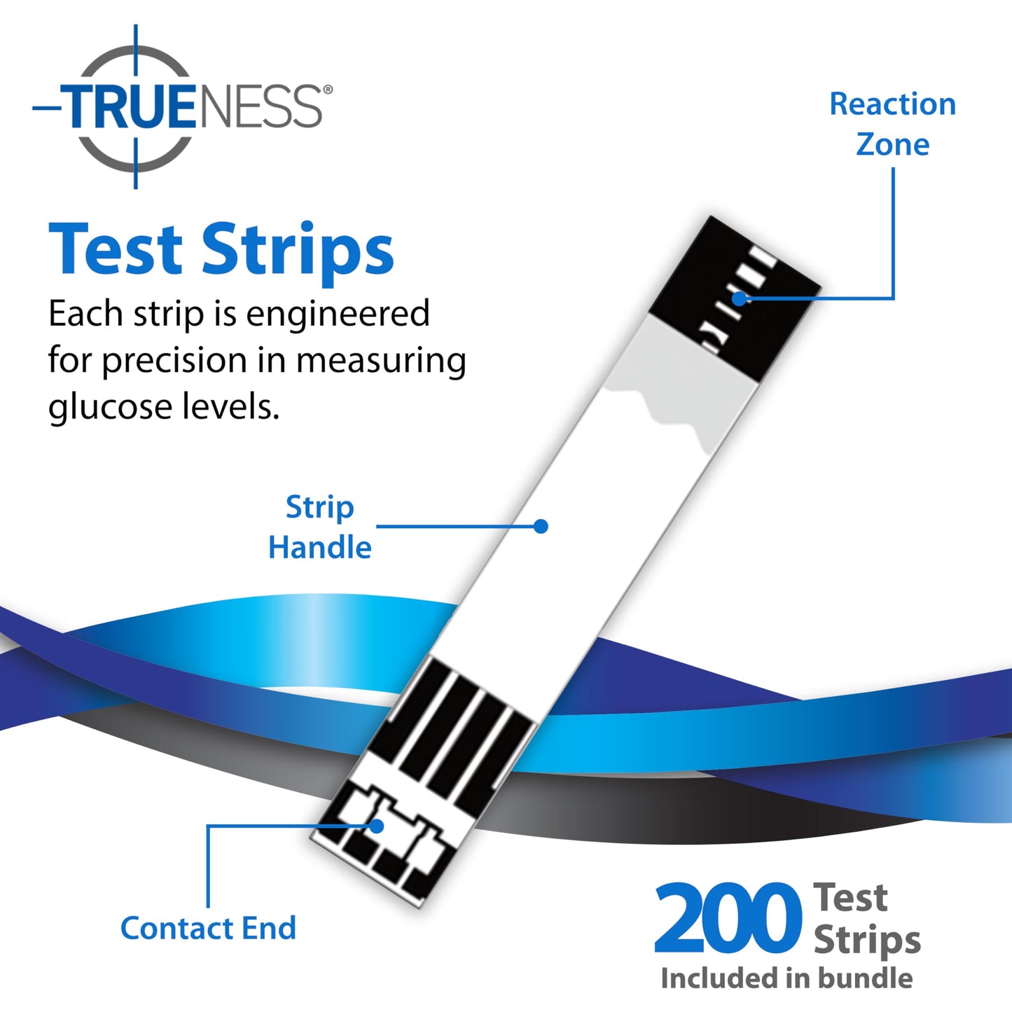 TRUENESS Blood Glucose Test Strips - 50 Count (4 Pack) - Compatible with TRUENESS Meters for Accurate Home Diabetes Monitoring