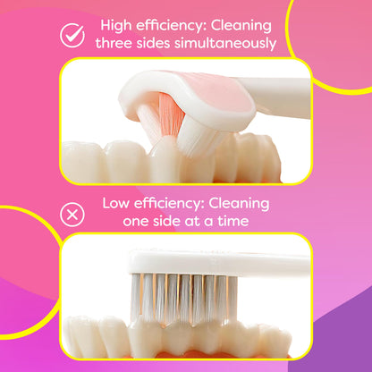Trueocity Extra Soft Toddler Toothbrush 3-Pack – 3-Sided Toothhugger for Ages 12 Months+, 10,000 Ultra-Soft Bristles