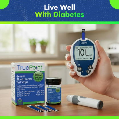 TruePoint Blood Glucose Test Strips – 50 Count, Compatible with Ultra, Ultra2, UltraMini & UltraSmart Meters
