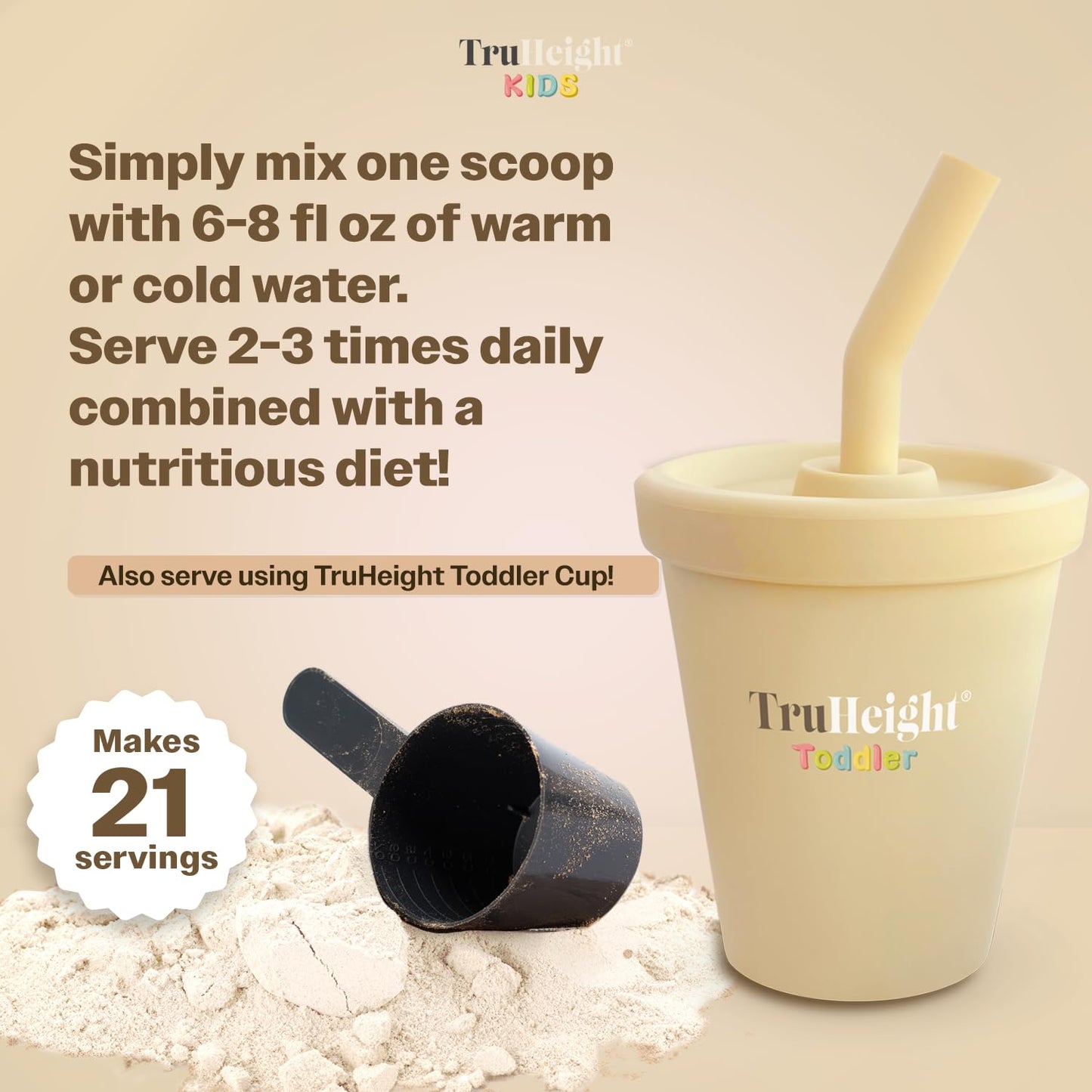 TruHeight Toddler Advanced Formula+ Vanilla - 16 Vitamins, 12-36 Months, Non-GMO