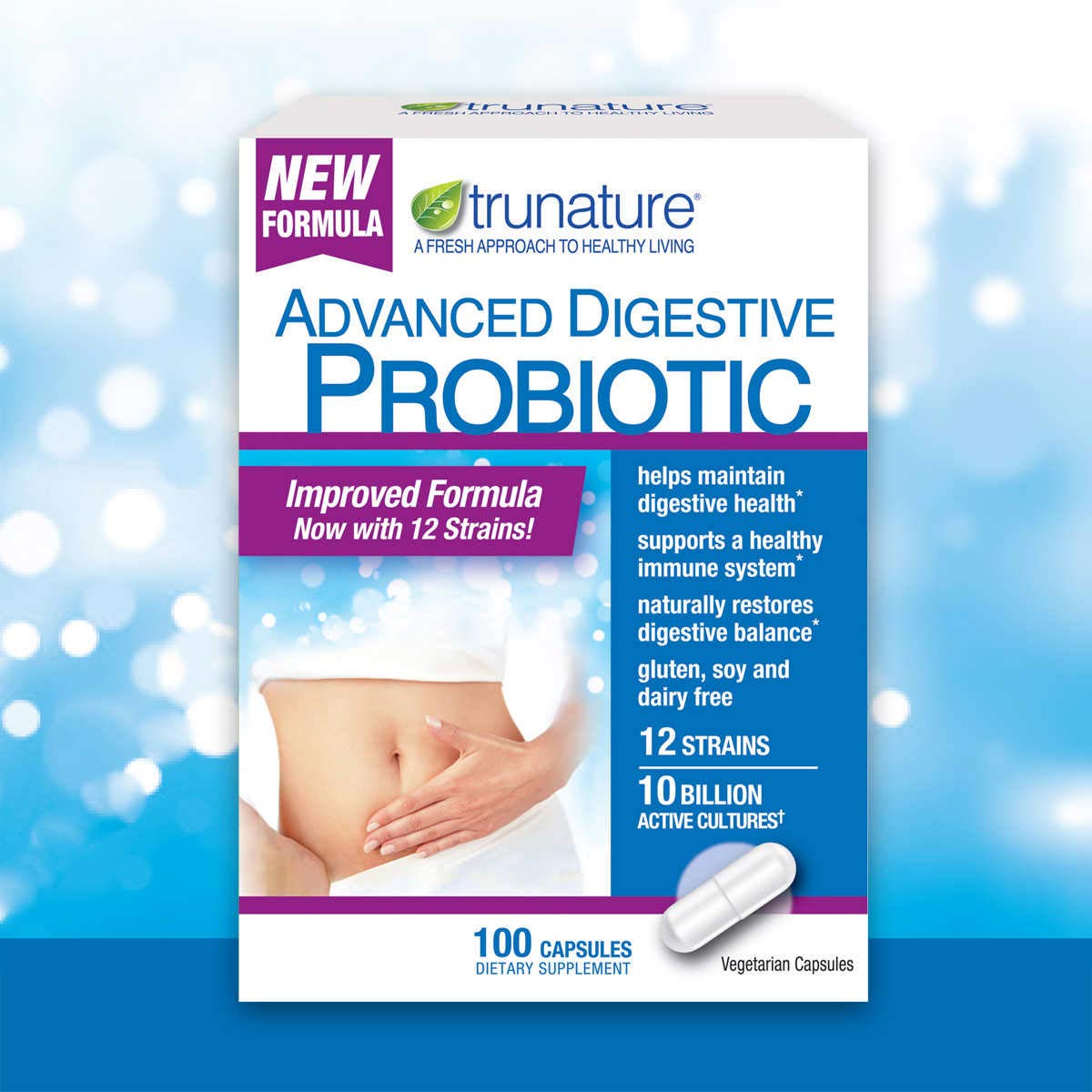TruNature Digestive Probiotic Capsules - 100 Count
