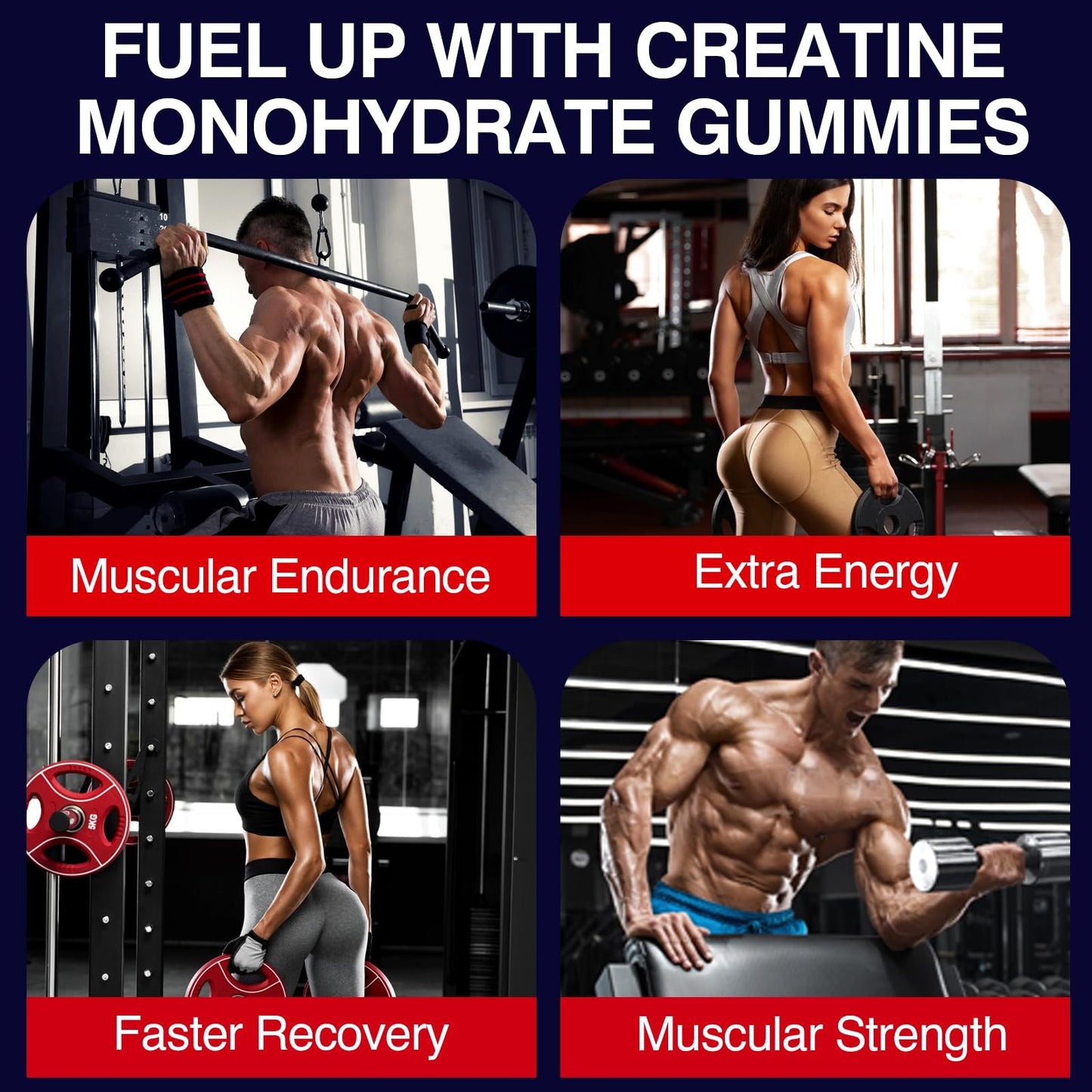 Trupretty Creatine Monohydrate Gummies – Vegan Organic, Taurine & B6, 2 Bottles
