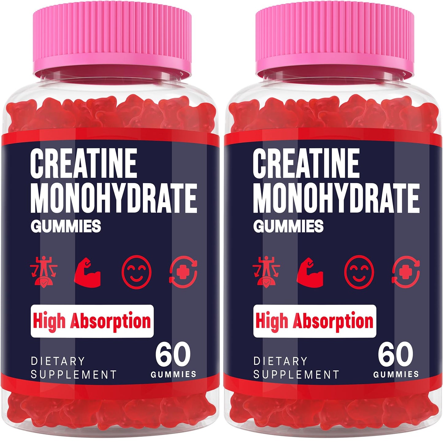 Trupretty Creatine Monohydrate Gummies – Vegan Organic, Taurine & B6, 2 Bottles