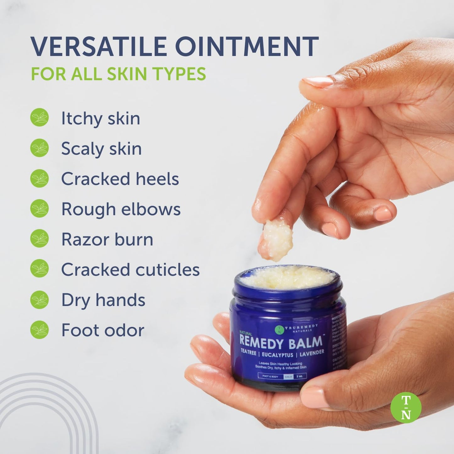 Truremedy Naturals Remedy Balm with Tea Tree Oil – Soothing Foot & Body Moisturizer (2 oz) with Lavender & Eucalyptus