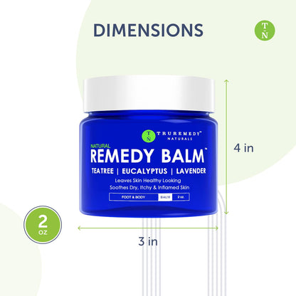 Truremedy Naturals Remedy Balm with Tea Tree Oil – Soothing Foot & Body Moisturizer (2 oz) with Lavender & Eucalyptus