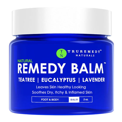 Truremedy Naturals Remedy Balm with Tea Tree Oil – Soothing Foot & Body Moisturizer (2 oz) with Lavender & Eucalyptus