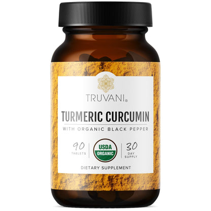 Truvani Organic Turmeric Curcumin 1,350 mg - 90 Tablets | Joint Support