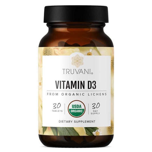 Truvani Organic Vitamin D3 - Plant-Based, USDA Organic, Gluten-Free (30 Tablets) BritishVita | Premium UK Vitamins & Wellness Supplements