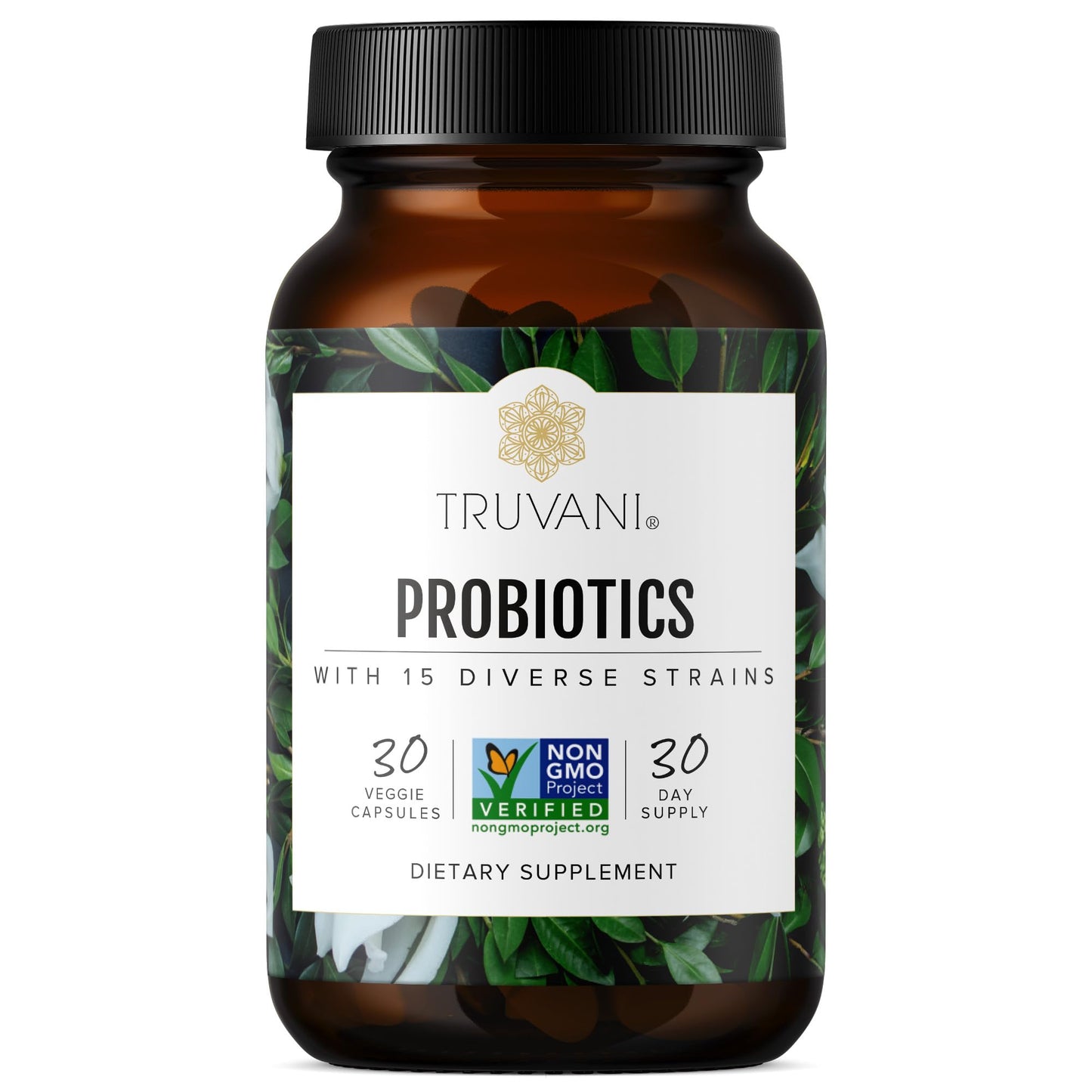 Truvani Probiotic Supplement | 30 Servings, 15B CFU | Vegan, Non-GMO
