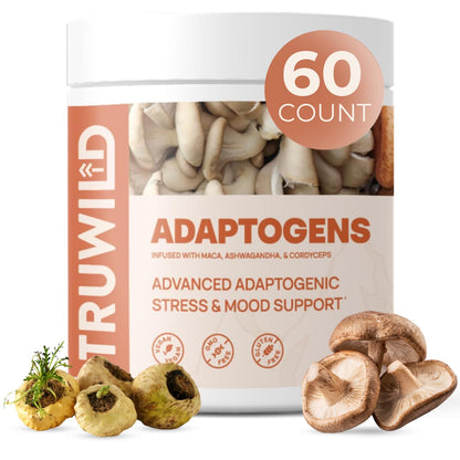 TruWild Adaptogen Blend – Cordyceps, Maca & Ashwagandha (60 Caps)