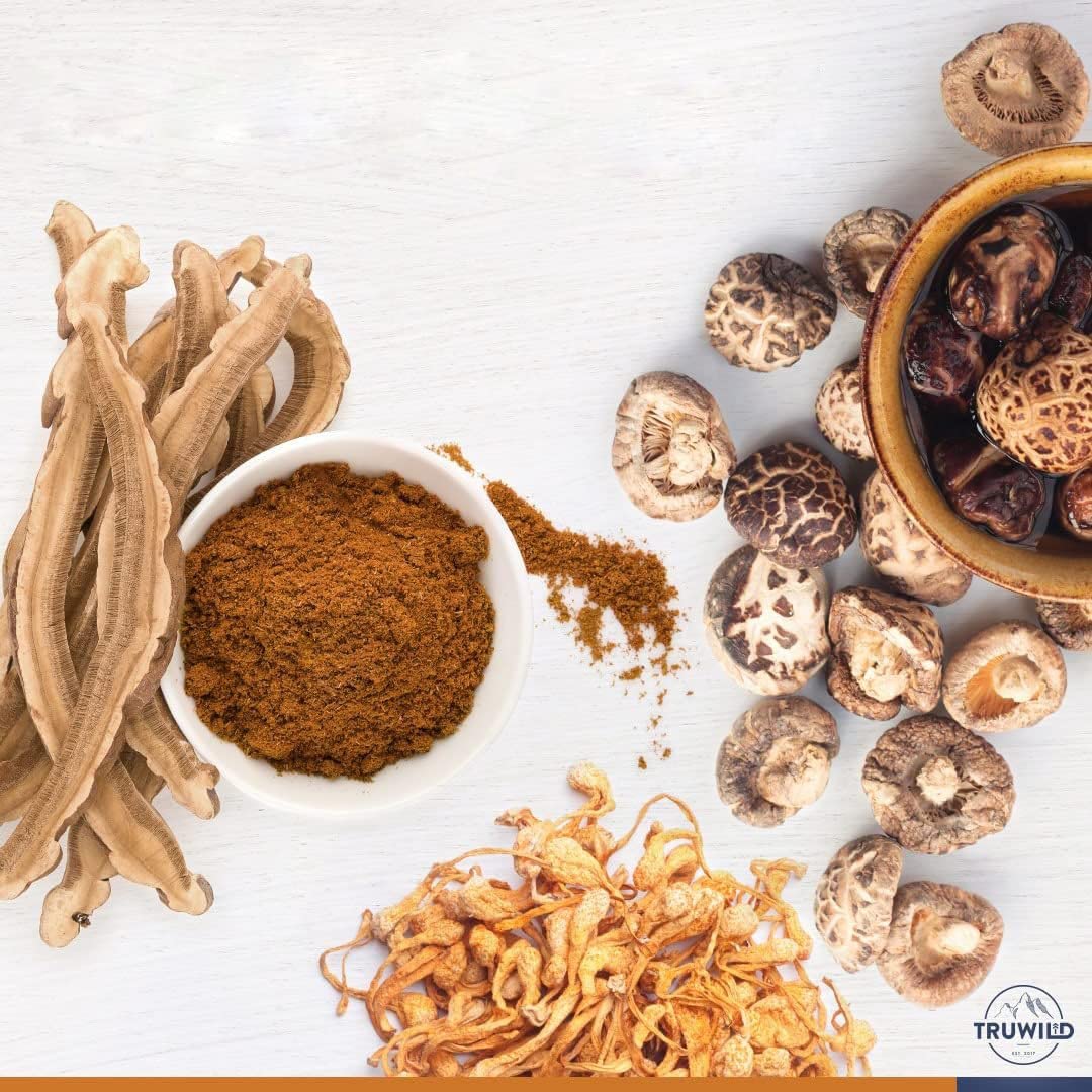 TruWild Adaptogen Blend – Cordyceps, Maca & Ashwagandha (60 Caps)