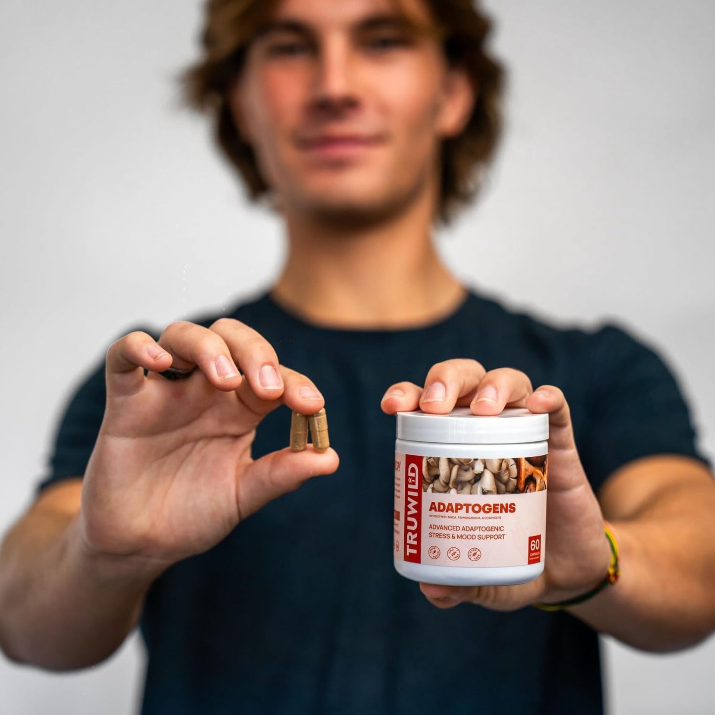 TruWild Adaptogen Blend – Cordyceps, Maca & Ashwagandha (60 Caps)