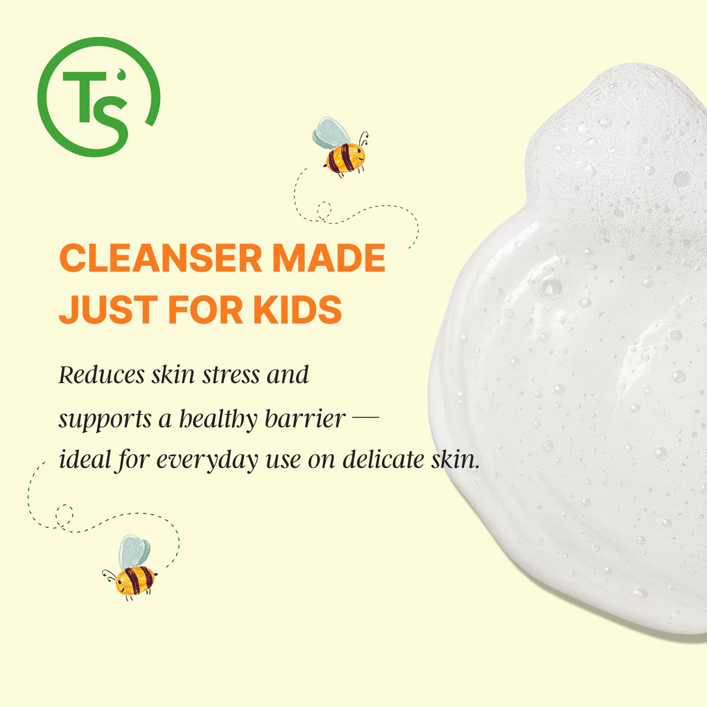 TS Kids Shampoo & Bodywash - Free Sulfates, Parabens, Silicones, Allergen (14.1 fl oz / 400 ml) | Kids Bodywash