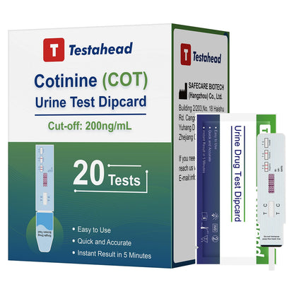 T TESTAHEAD Urine Nicotine Test Strips – Pack of 20 | At-Home Nicotine Rapid Test Kit