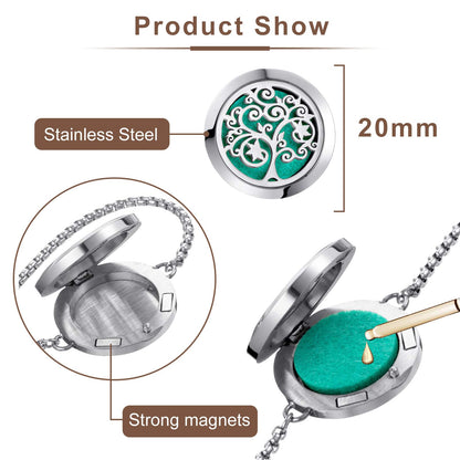 ttstar Essential Oil Diffuser Bracelet - Stainless Steel Aromatherapy Locket Gift Set
