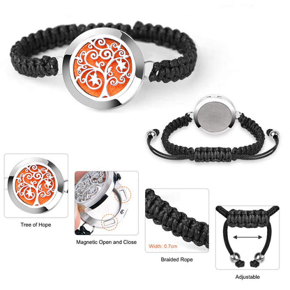 ttstar Essential Oil Diffuser Bracelet – Stainless Steel Locket, Adjustable Band